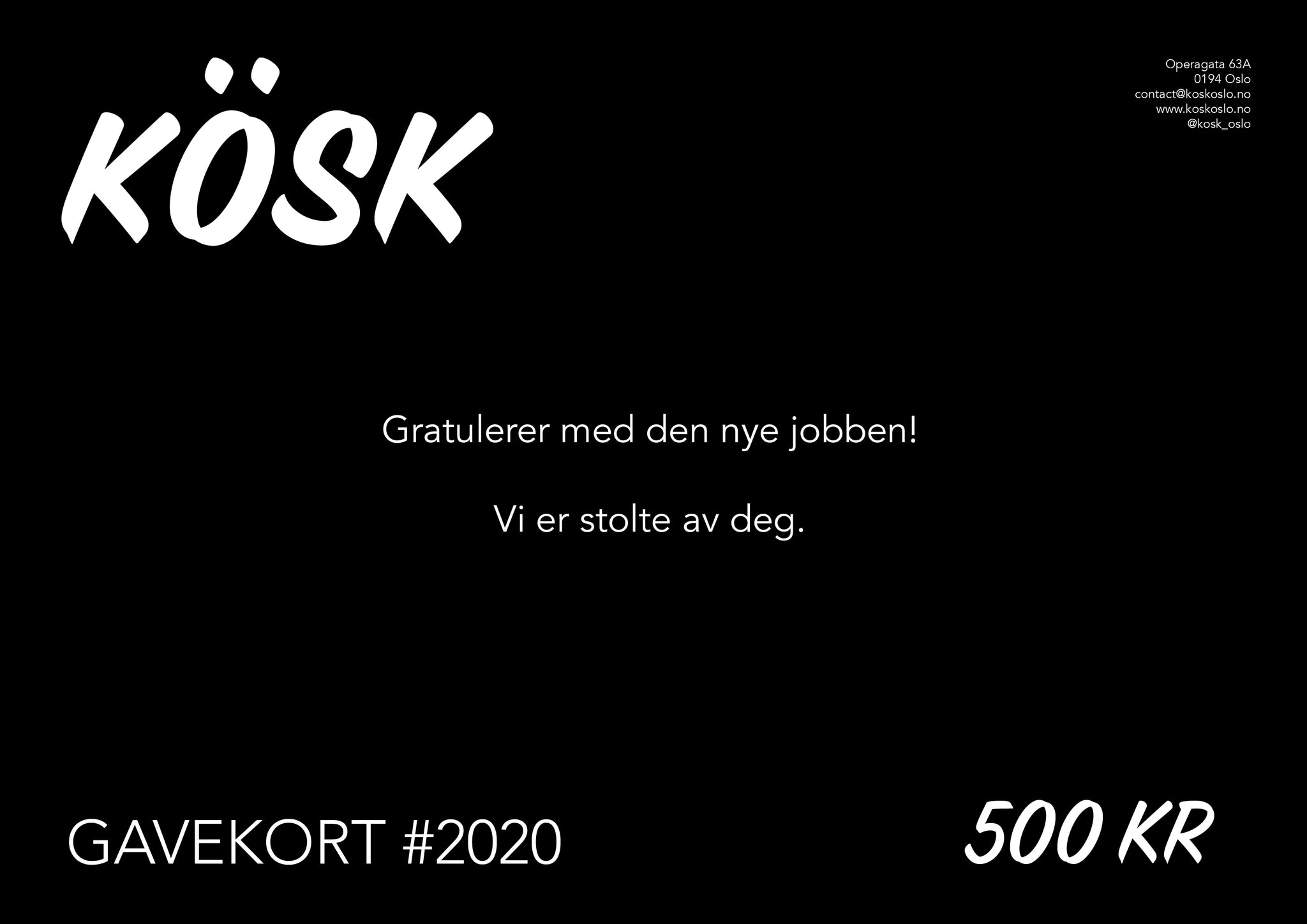 KÖSK gavekort