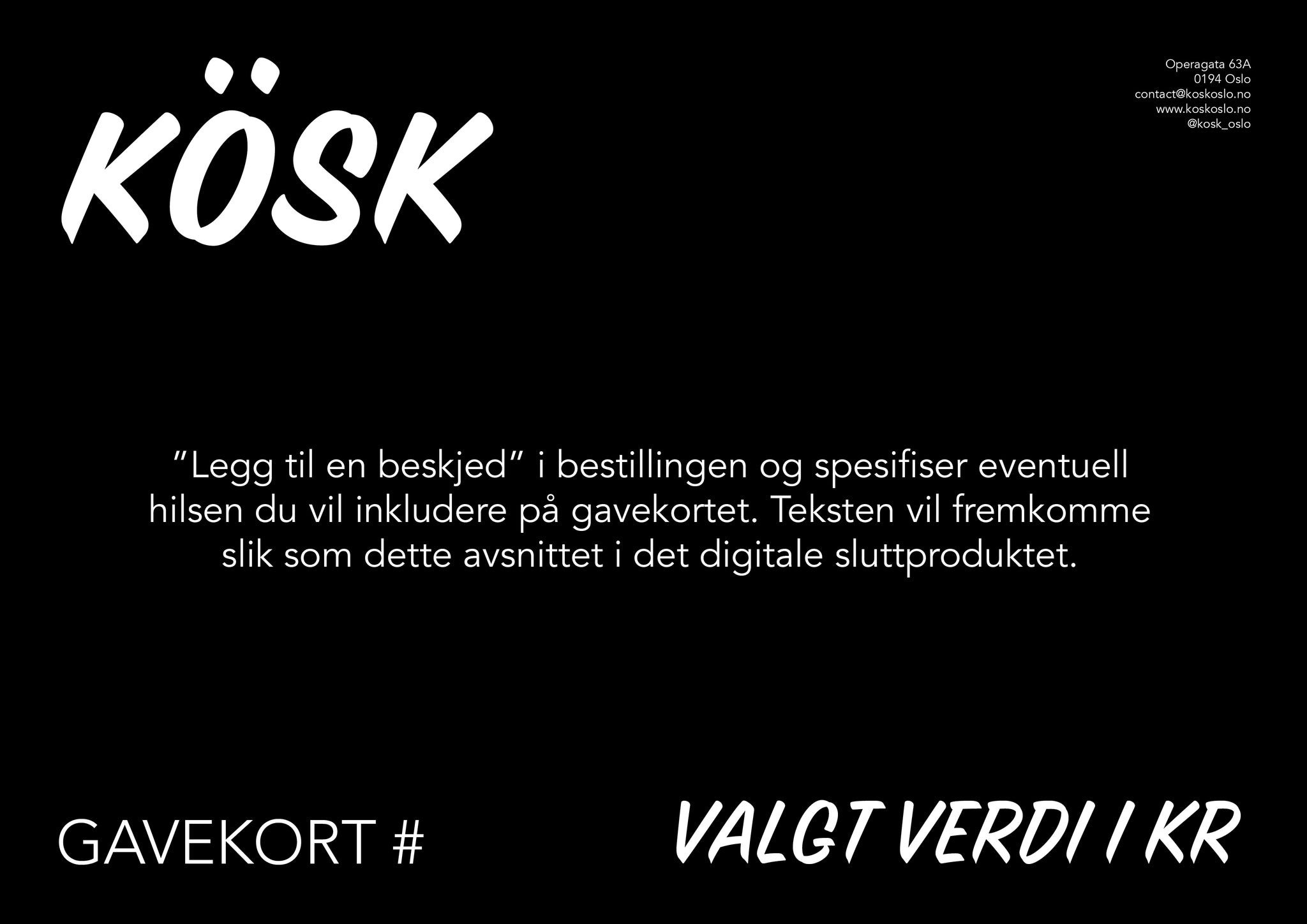 KÖSK gavekort